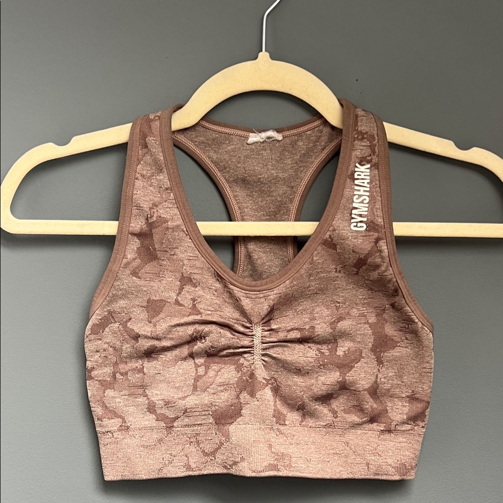 Gymshark Women's Camouflage grey/pink Sports Bra